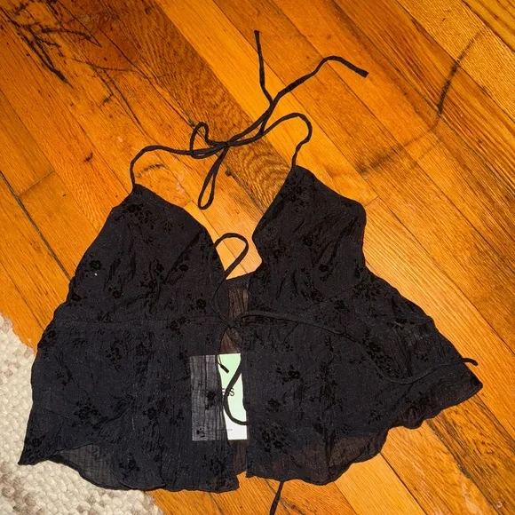 Princess Polly Keyton Top Black US 6 - Picture 2 of 4